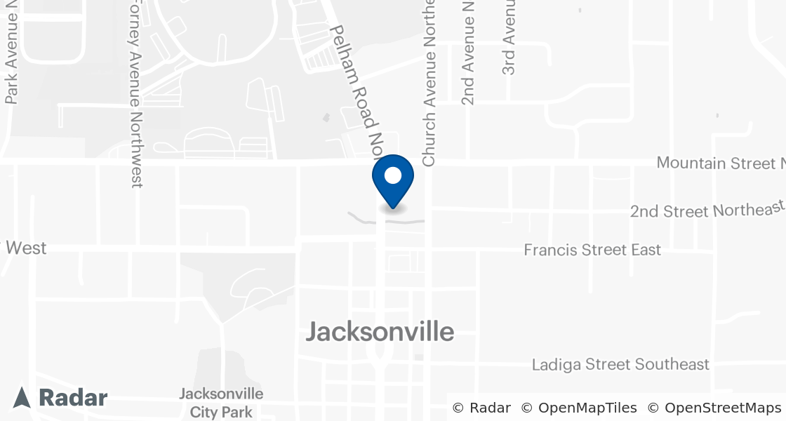 Map of Dairy Queen Location:: 411 Sr 21, Jacksonville, AL, 36265